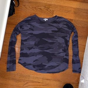 Splendid Black camo long sleeve tee